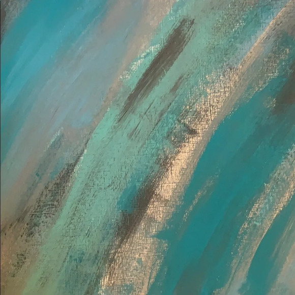 Blues & grays with silver ORIGINAL art 9” x 12” - Picture 4 of 5